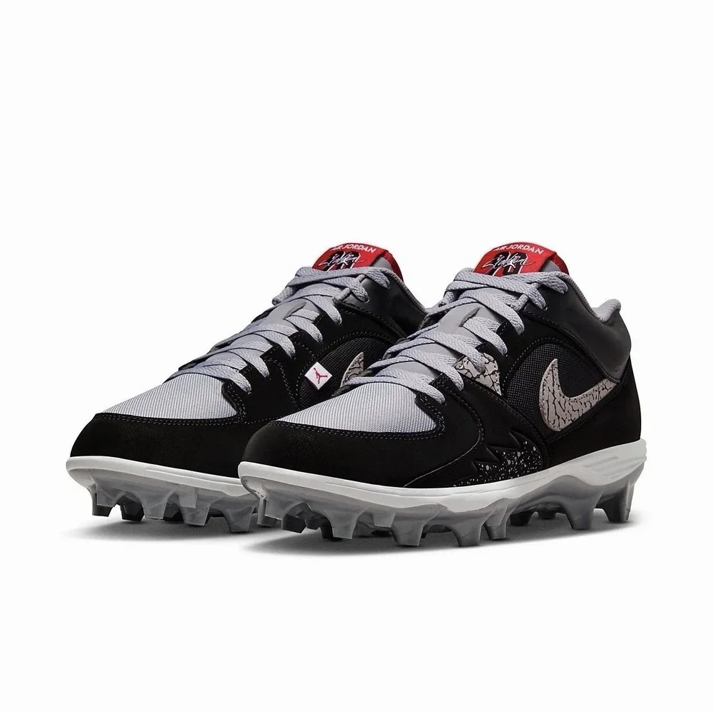 Size 9 - Jordan Stadium 90 Black Gray Cement Football Baseball Cleats